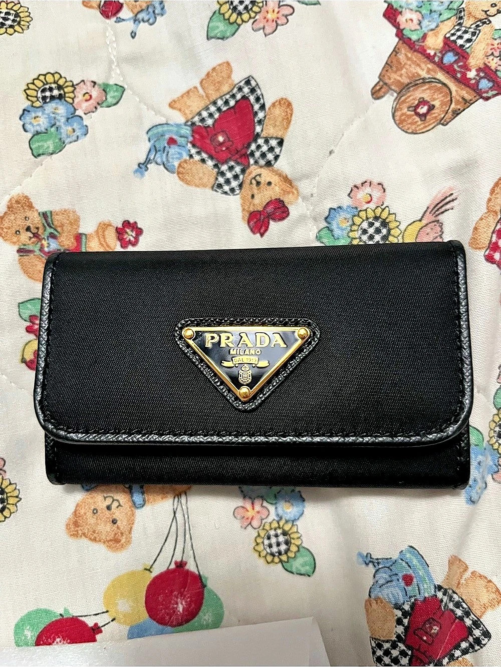 Prada Portachiavi Ganci Black Wallet Key Holder